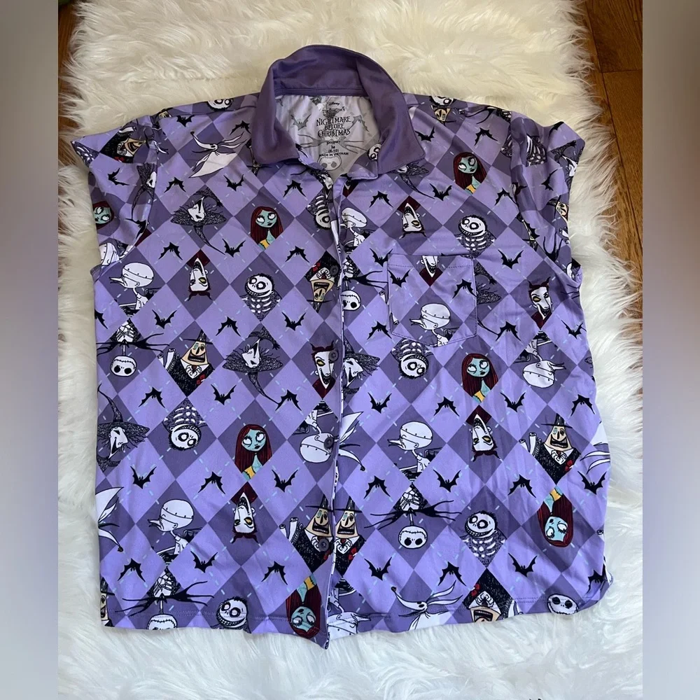 Disney Lavender & Black Nightmare Before Christmas Sleep Top - Picture 2 of 7